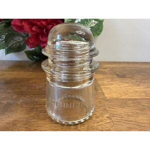 Dominion‎ Glass Clear Insulator – Made in Canada Depression Era Clear Decor